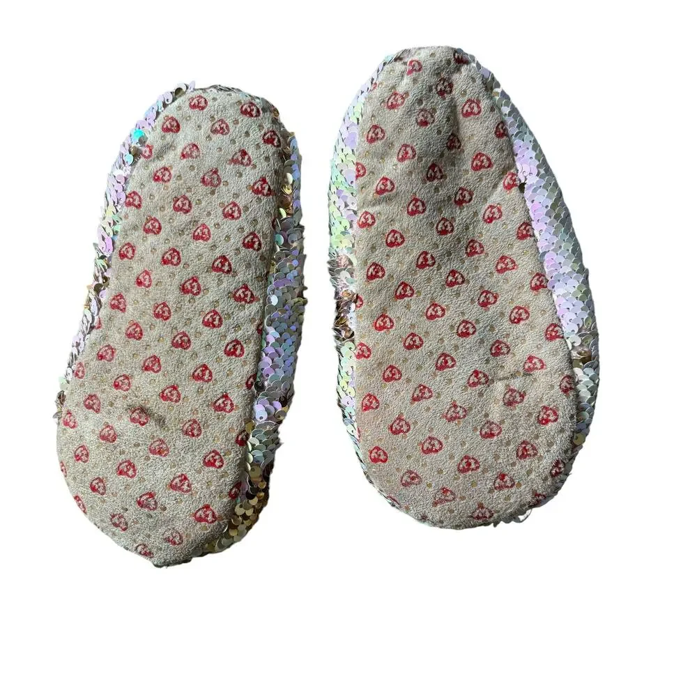 TY Beanie Babies Fashion Fantasia Girls Sequin Unicorn Slipper Sock Size 4-6